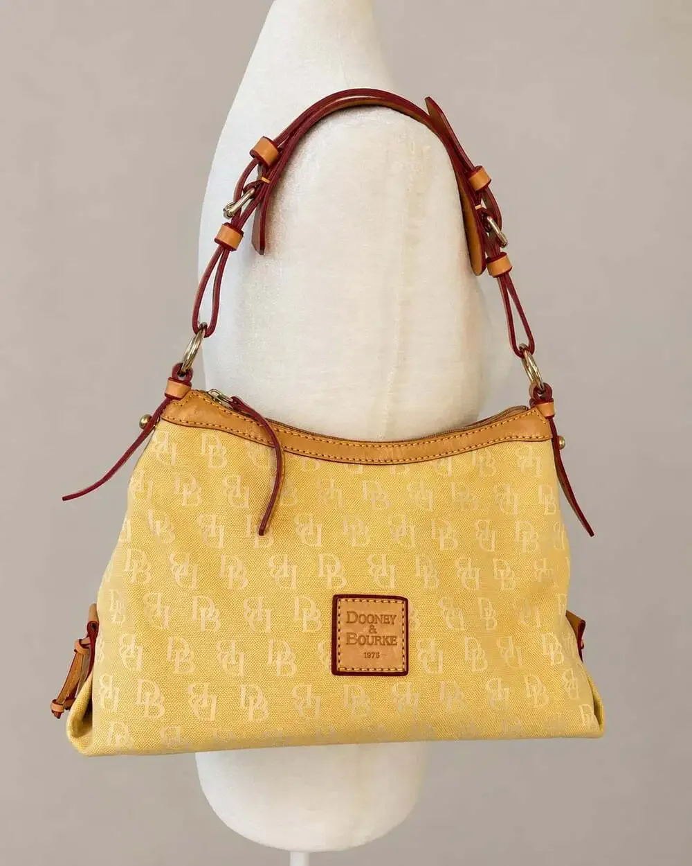 Dooney & Bourke 1975 Signature Monogram Canvas East West Hobo Bag